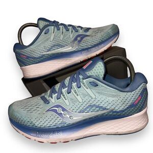 Saucony Ride ISO 2 Running Shoes Blue / Coral S10514-1 Women's 7.5